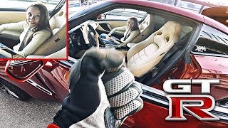 Мотоцикл VS Nissan GTR - Девушка повелась на крутую машину