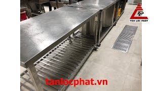 Bàn chế biến inox có bánh xe dịch chuyển giá tốt nhất thị trường