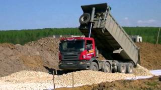 Самосвал Scania P380 8x4 подъем кузова