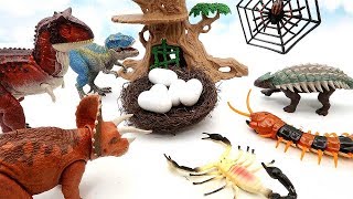 Dinosaur Eggs In Danger! Jurassic World Dinosaur Toy Movie For Kids - T-Rex, Triceratops Dino Toys