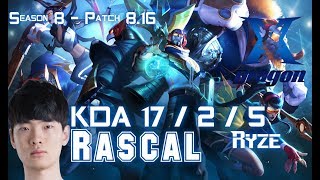 KZ Rascal RYZE vs JAYCE Top - Patch 8.16 KR Ranked