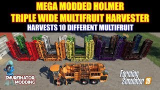 Mega Modded Holmer Multifruit Harvester "10 Fruit Types" Mod Review