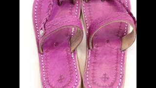 Sandales Chemch enfant en cuir fuchsia