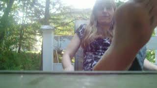 BIG, DIRTY,  FEET "DANCING" UP CLOSE & PERSONAL OUTDOORS!!!