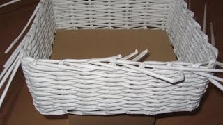 Плетение корзин  Плетение из газетных трубочек  для начинающих