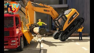 BRUDER Truck MAck transport New Excavator Huina