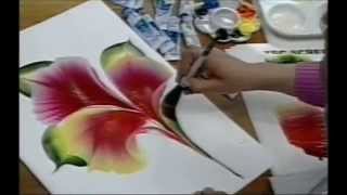 ONE STROKE FLOWER ON PAPER - Luz Angela´s Technique