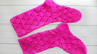 Женские носочки крючком (часть 1) / Crochet socks (part 1)