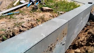 Установка дорожного бордюра