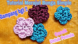 Tutorial Merajut Bunga Simple || Untuk Pemula