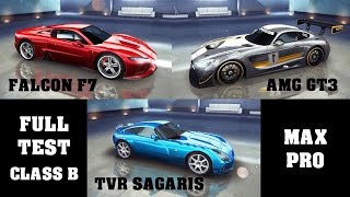 Asphalt 8 - Full test (TVR Sagaris vs AMG GT3 vs Falcon F7)