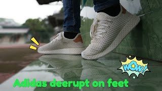 Adidas deerupt+unboxing+on feet+multicolor/white