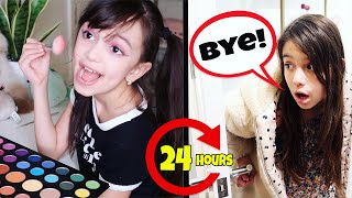 24 Hours Overnight Bedroom Swap! EMILY CHEATED! | Emily and Evelyn