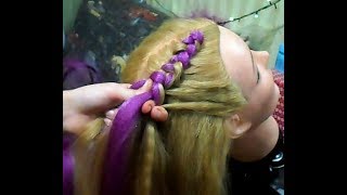 Плетение кос с канекалоном без резинок