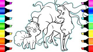 Vulpix and Ninetails Alola region Pokemon Coloring book Pages I Fun Colouring for kids