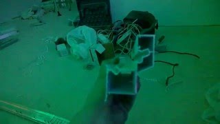 Двухуровневый натяжной потолок с подвесным элементом (техничка)