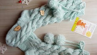 Носочки с косами на двух спицах / модные гольфы с косами мастер класс