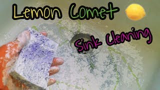 ASMR SINK CLEANING w/ LEMON COMET | Powder Cleanser, Paste, Sponges, Scrubbing