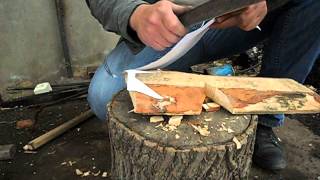 Большой нож из рессоры, тест и общие впечатления.