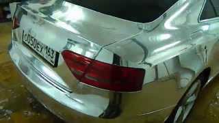 Обтяжка хром пленкой audi a5