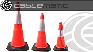 Cono de señalización y balizamiento con reflector de 500/700/1000mm distribuido por CABLEMATIC ®