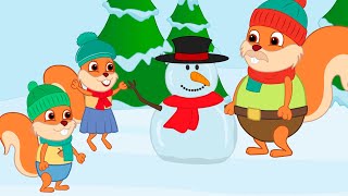 Famille d'Écureuil - Habillé Un Bonhomme De Neige Animé 2021 en Français