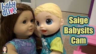 American Girl Saige Babysits Baby Alive Cam! | Kelli Maple