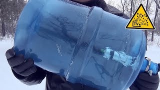 Шашка ракетного топлива в 19 литровой бутылке. Что будет если зажечь?