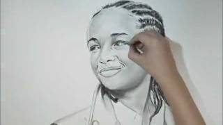 Jaden Smith-Charcoal Drawing - Amane