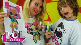 COME DISEGNARE LOL SURPRISE SU MAGLIETTA Semplice! Art Challenge Disegni per bambini - Canale Nikita