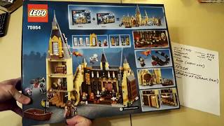 Lego Set 75954, Hogwarts Great Hall, Harry Potter / Wizarding World Timelapse Build