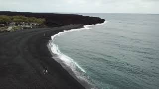 Pohoiki Beach, Hawaii - 10 minutes of drone footage over the new black sand beach