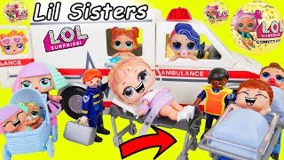 LOL Surprise Dolls in Toy Hospital + Lil Sisters in Baby Strollers