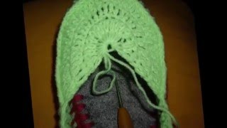 Домашние женские  тапочки на войлочной подошве своими руками