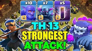 CONFIRMED! THIS is the BEST TH13 ATTACK STRATEGY in Clash of Clans! TH13 PeBoBat Siege Smash!