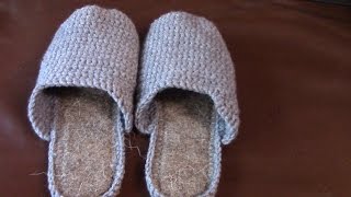 Вязание тапочек на войлочной подошве  Часть 1 из 6