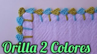 Crochet Orillas una sola vuelta Dos Colores-Orilla para servilletas en Crochet #32