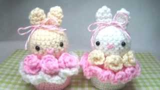 Амигуруми: схема Пирожное-зайчик. Игрушки вязаные крючком! Free crochet patterns.