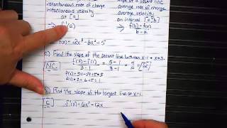 Slopes of Secant and Tangent Lines