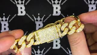 Cuban Mariner Yellow Gold Bracelet Bling Bling | Iced Out Jewelry  MBB279G