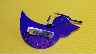 Птички. Новогодние елочные игрушки своими руками! Поделки из картона и цветной бумаги для детей.