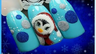 ❄Новогодний дизайн ногтей "Пингвин"❄Новинки от Sisters❄