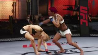 Ynaneeji punching Ryona Rousey's stomach (UFC 2: Ryona Edition)