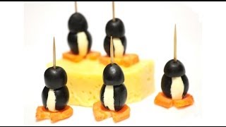 Фуршетный стол - Рецепт канапе Пингвин