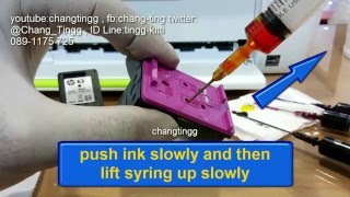How to refill HP 63 BK,63 co for For HP Deskjet 1110  ,1112 ,2130,2131, 2132 ,3630, 3632 #changtingg