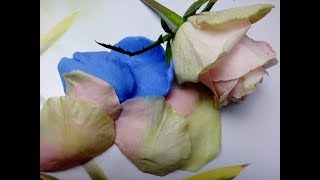 Как слепить Лепесток РОЗЫ ХФ от молда до  тонировки.   от Риты.Rose petal from Molde to toning.