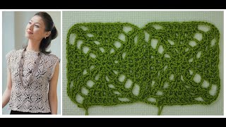 Простой квадрат крючком, соединение  мотивов.  Урок 40   Square motifs ,Union square motifs