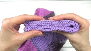 Эластичный способ закрытия петель/// Как закрыть петли при вязании снуда.