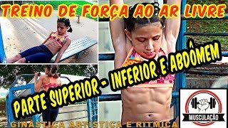 Treino de força ao ar livre treino de força ginástica artística, musculação ao ar livre