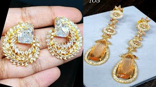 Latest Trendy Colourfull Stone Earring Studs with Prices Part-123